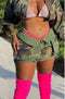 Zip Up Front Sexy Camo Mini Skirt
